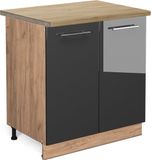 Vicco Fame-Line Wastafelkast – 80 cm, WB Eik Antraciet Hoogglans