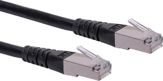 Roline patchkabel Cat.6 (Klasse E) S/FTP (PiMF), zwart, 0,3 m