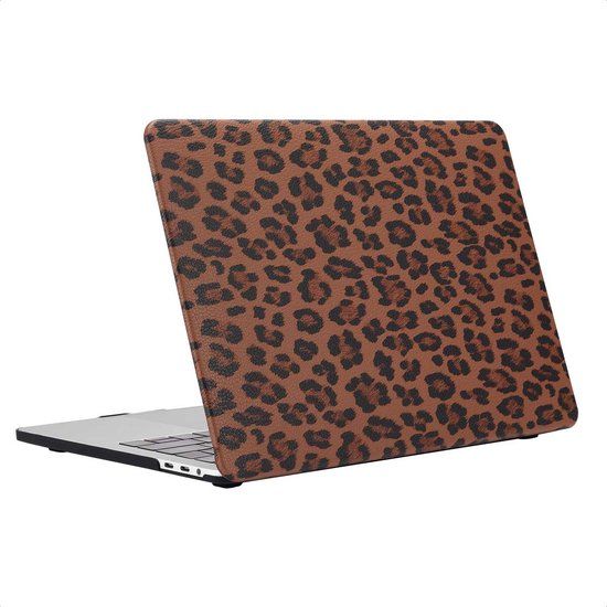 Selencia Sabi Laptop Cover met panterprint - Geschikt voor MacBook Pro 13 inch (2020) - A2251/A2289/A2338 - Mocha Brown