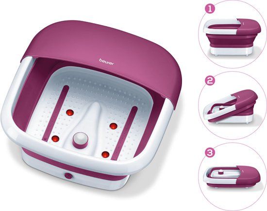Beurer FB 30 Elektrisch Voetenbad - Voetmassage - Inklapbaar - Paars/Wit