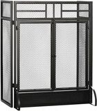 HOMCOM Haardscherm Metaal 120x79cm Zwart