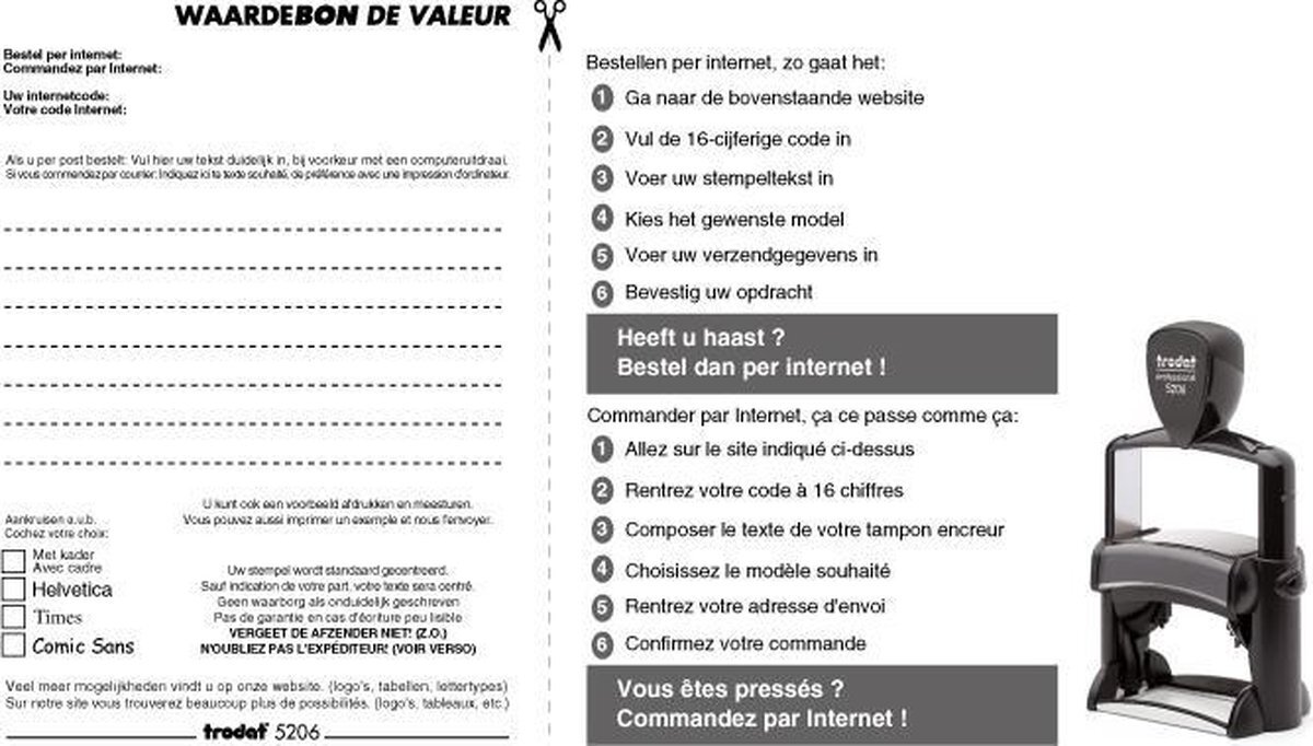 Trodat Waardebon Stempelplaatje Trodat 5206