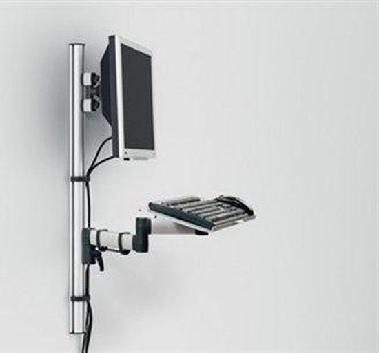 Erwin MÃ¼ller Gruppe Lingen Novus Novus Tetra Support System Wall Station - Bevestigingskit (muurmontage) - voor lcd-scherm / pc-apparatuur - zilver, antraciet - te bevestigen aan de muur