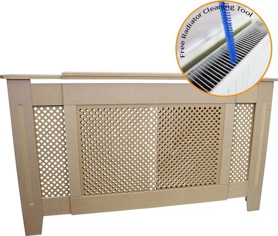 MonsterShop Radiatorombouw op maat - Radiatoromkasting - MDF - Onbewerkt - Verstelbaar 1400 tot 1920mm - Radiatorbekleding - Kant en klaar - Op maat