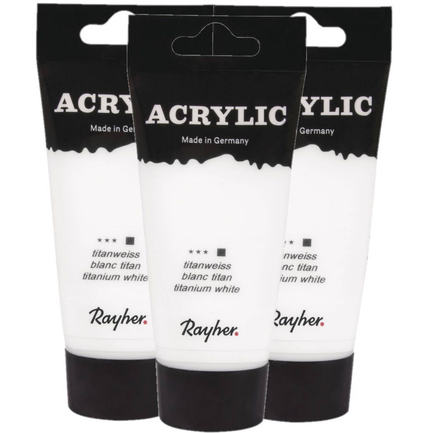 Rayher Hobby - 3x Witte Acrylverf - 75 ml - Hobbyverf - 8720576145722