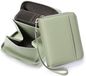 Merkloos Damesportemonnee van leer met RFID-bescherming, ritssluiting en muntvak, mintgroen, 14 x 10,5 x 4 cm
