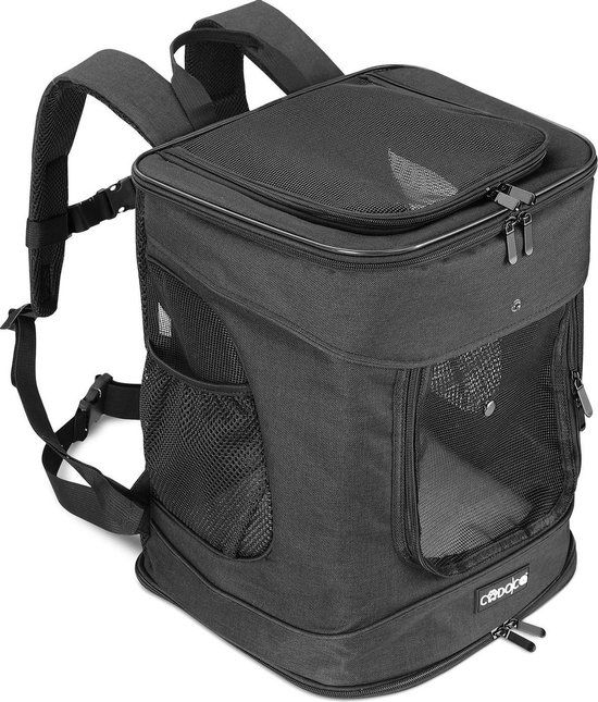 Cadoca Hondenrugzak - tot 12kg - Zwart - Maat M
