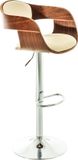 CLP Kingston Barkruk - Met rugleuning - Armleuning - Voetsteun - Frame Chroom - walnoot/creme