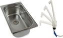 Évier de camping Évier en acier inoxydable Lave-vaisselle Caravane 265x160x100 + robinet