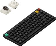 Nuphy Air75 V3, clavier mécanique sans fil, échangeable à chaud, 84 touches, disposition ANSI US 75%, conception personnalisée à profil bas, éclairage LED RVB, montage gasket, Bluetooth/2.4GHz/USB-C, noir-brun nano