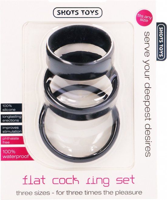 Shots Toys Platte Cockring Set - Zwart