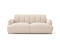 Maisons du Monde Bestmobilier - Luigi - Rechte 3-zitsbank van corduroy, beige