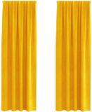 vidaXL Blackout Gordijnen met Topband 2 stuks Mosterdgeel Velvet
