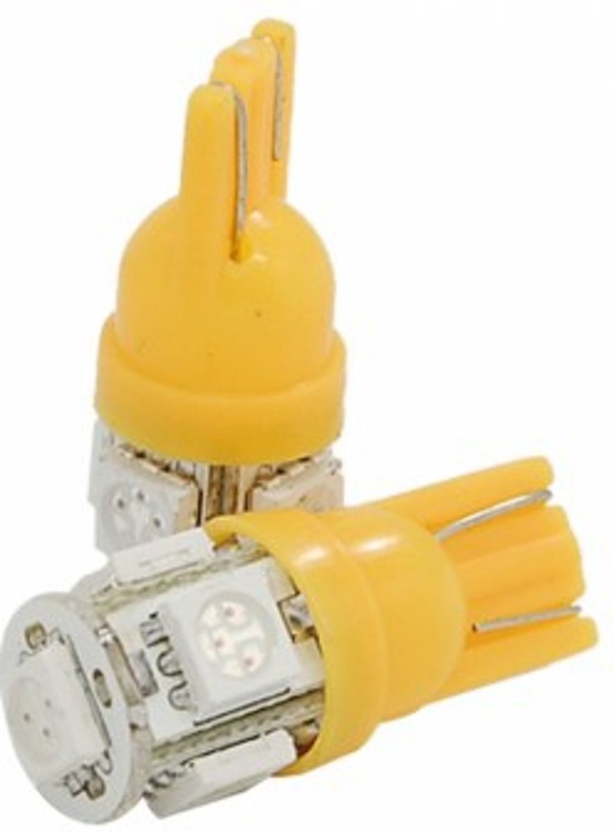 ABC-LED T10 ORANJE 5SMD LED lamp 5050
