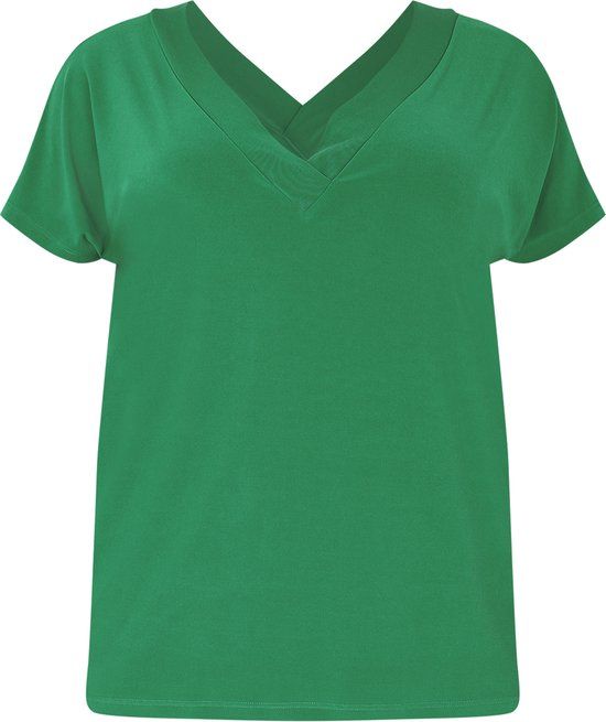 YOEK Dames T-Shirt V-hals Groen