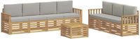 vidaXL Sofa-Set 4-zits Wit en Lichtgrijs Polyester