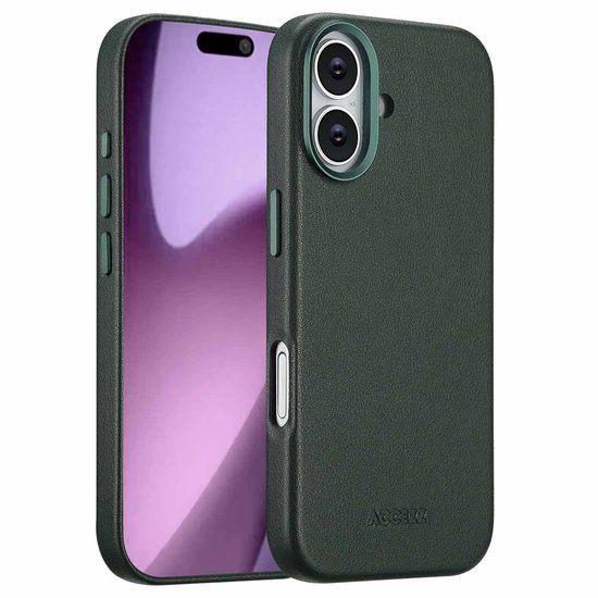 Accezz Leather Backcover - Geschikt voor Apple iPhone 17 - MagSafe - Cedar Green
