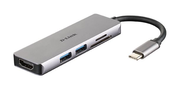 D-Link DUB-M530 - USB-C Hub - 2x USB 3.1, HDMI, SD/MicroSD Card Reader