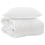 VidaXL All-Season Deken met Kussen 2 st Wit Microvezel
