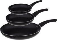 Secret de Gourmet Koekenpannen set 3x - Alle kookplaten/warmtebronnen - Zwart - Dia 20/24/28 cm