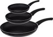 Secret de Gourmet Koekenpannen set 3x - Alle kookplaten/warmtebronnen - Zwart - Dia 20/24/28 cm