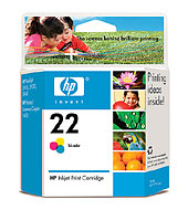 HP 22 Tri-colour Inkjet Print Cartridge single pack / cyaan, geel, magenta