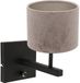 Steinhauer Stang Wandlamp met schakelaar Zwart 20cm Metaal/Textiel
