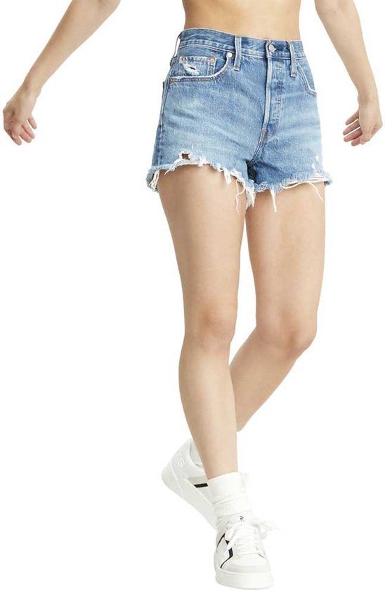Levi's 501 Original Korte Spijkerbroek Blauw W25 Dames