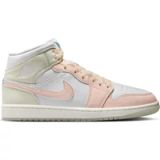 Nike Air Jordan 1 Mid SE Sneakers Heren Wit Leer Rubber 44.5