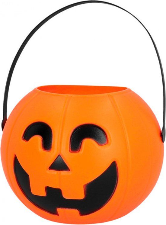 Halloween Pompoen Snoep Emmer - Oranje - 23cm