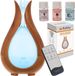 Ruhhy Diffuseur d'arômes - Humidificateur 200ml avec éclairage LED et huiles essentielles - Design élégant en bois