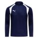 PUMA Maillot d'Entraînement teamFINAL Fermeture Éclair 1/4 - Bleu/Blanc Enfant, pointure 140 cm