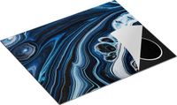 Chefcare Inductie Beschermer Abstracte Kunst - Blauwe Verf - 65x52 cm