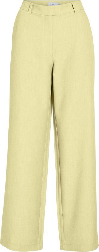 VILA Pastel Yellow Regular Fit Casual Broek