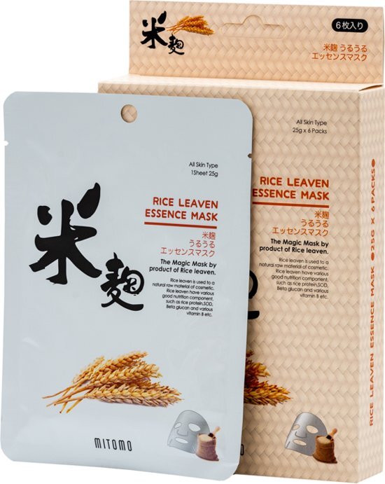 Mitomo Rice Leaven Essence Japanse Gezichtsmasker met Rijst ProteÃ¯ne Gezichtsverzorging Huidverzorging Skincare Beauty Mask Organisch Rijk aan vitamines en mineralen 6 stuks Voordeelpak