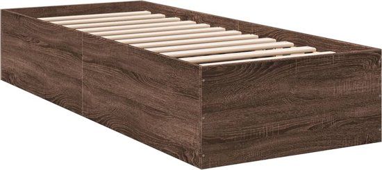 vidaXL Bedframe - Hout - Bruin Eikenkleur - 90x200 cm - Eenpersoons