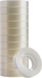 Quantore Plakband 12mmx33m Transparant Kunststof 12 stuks