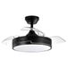 Eden pulse Plafondventilator, 48 W, 4800 lm, zwart, 3 uitklapbare vleugels, 3 temperaturen, afstandsbediening, 34,5/47 x 41/91 cm