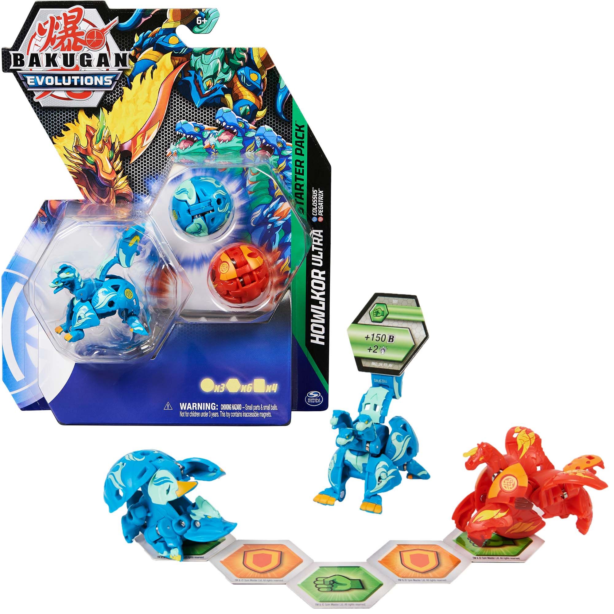 Bakugan Evolutions Starter Pack - Howlkor Ultra x Colossus x Pegatrix - Action Figures