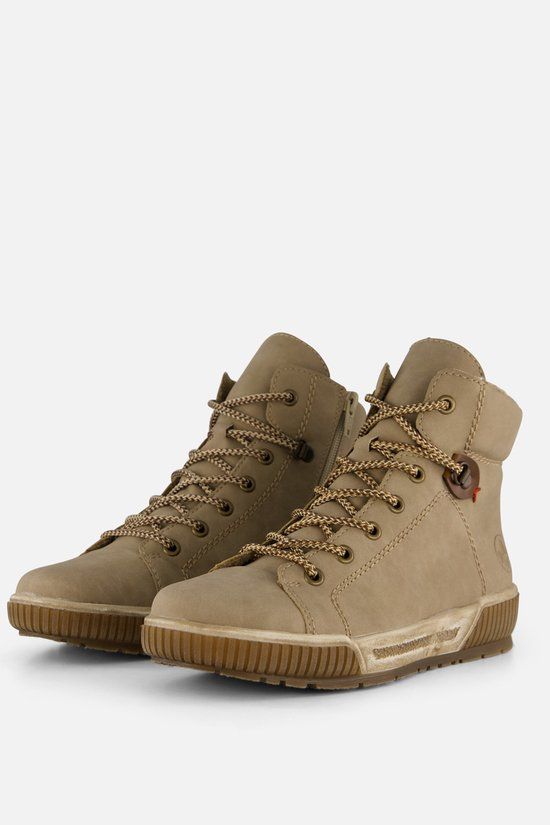 Rieker Dames Veterboot Beige Maat 36