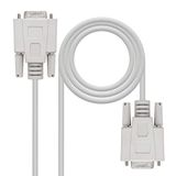 Monkey Ladder Null Modem RS232 Seriële communicatiekabel, DB9/H-DB9/H, bus, beige, 1,8 m