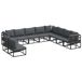 vidaXL Banc de jardin noir aluminium 10 places