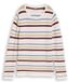 Tom Tailor - Gebreide trui van biologisch katoen - Maat S - Rosa Beige Plum Regular Stripe