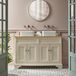 Hudson Reed Meuble salle de bain rétro - Double vasque ronde - 120 cm - Gris noir ancien - Poignée chromée