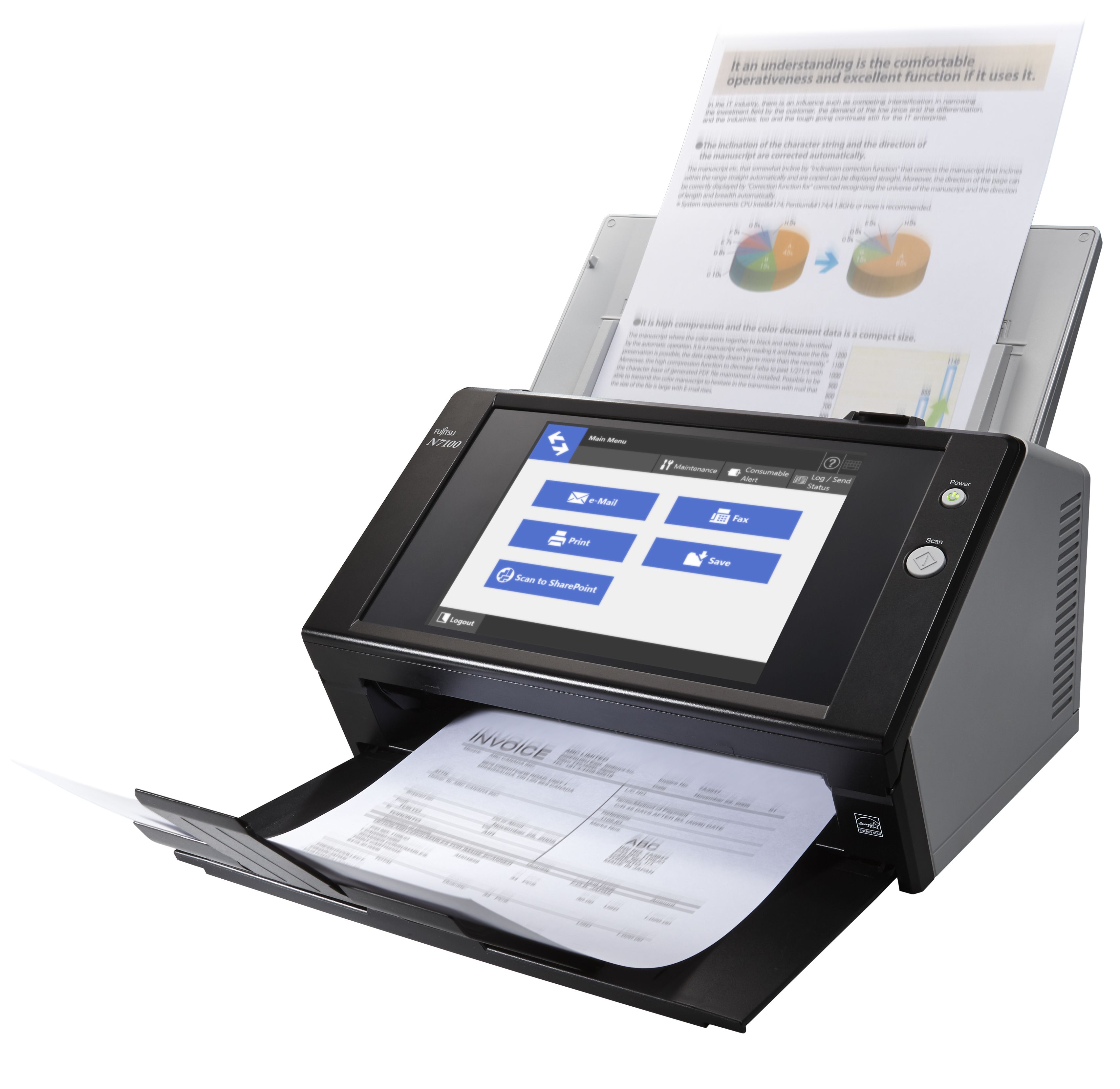 Fujitsu N7100E ADF-scanner - Zwart - 600 x 600 DPI - A4