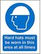 Stewart Superior Seco Harde hoeden moeten te allen tijde gedragen worden in dit gebied, 200mm x 300mm - Zelfklevend Vinyl
