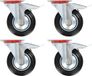 vidaXL - 16 stuks zwenkwielen - 160 mm - Zwart - 150 kg per stuk
