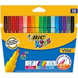 BIC BIC Visa Viltstiften Ronde punt Kleurenassortiment 18 Stuks