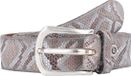 b.belt Riem Sabia Ledergürtel W90 Brown / Silver Metallic