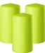 Enlightening Candles Cilinderkaars - 3x - stompkaars - limegroen - D6 x H15 cm - 58 branduren